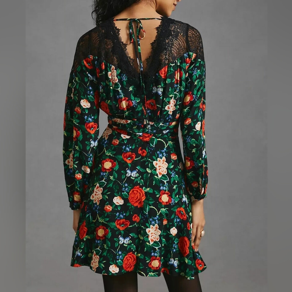Anthropologie Lacy V-neck floral mini dress - Picture 4 of 10